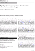 Cover page: Physiological tolerances across latitudes: thermal sensitivity of larval marine snails (Nucella spp.)