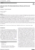 Cover page: A Review Article: The Relationship Between Obesity and Colorectal Cancer.