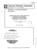 Cover page: PRESSURIZATION TEST RESULTS: BONNEVILLE POWER ADMINISTRATION ENERGY CONSERVATION STUDY