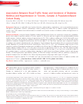 Cover page: Association Between Road Traffic Noise and Incidence of Diabetes Mellitus and Hypertension in Toronto, Canada: A Population‐Based Cohort Study