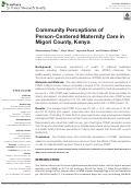 Cover page: Community Perceptions of Person-Centered Maternity Care in Migori County, Kenya