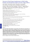 Cover page: Discovery of Novel Herpes Simplexviruses in Wild Gorillas, Bonobos, and Chimpanzees Supports Zoonotic Origin of HSV-2