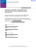 Cover page: “The Bottle Is My Wife”: Exploring Reasons Why Men Drink Alcohol in Ugandan Fishing Communities