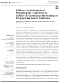 Cover page: A Micro-Level Analysis of Physiological Responses to COVID-19: Continuous Monitoring of Pregnant Women in California