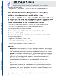 Cover page: Low Varicella Zoster Virus Seroprevalence Among Young Children in the Democratic Republic of the Congo