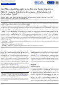 Cover page: Gut Microbial Diversity in Antibiotic-Naive Children After Systemic Antibiotic Exposure: A Randomized Controlled Trial.