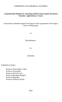 Cover page: Computational methods for analyzing and detecting genomic structural variation : applications to cancer