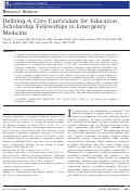 Cover page: Defining a core curriculum for education scholarship fellowships in emergency medicine.