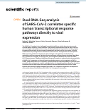 Cover page: Dual RNA-Seq analysis of SARS-CoV-2 correlates specific human transcriptional response pathways directly to viral expression