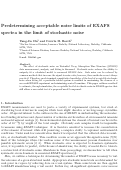 Cover page: Predetermining acceptable noise limits in EXAFS spectra in the limit of stochastic noise