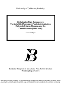 Cover page: Civilizing the State Bureaucracy: The Unfulfilled Promise of Public Administration Reform in Poland, Slovakia, and the Czech Republic (1990-2000)