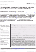 Cover page: The other COVID-19 survivors: Timing, duration, and health impact of post-acute sequelae of SARS-CoV-2 infection.