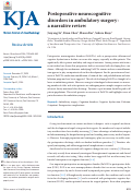 Cover page: Postoperative neurocognitive disorders in ambulatory surgery: a narrative review.