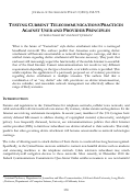 Cover page: Testing Current Telecommunications Practices Against User and Provider Principles