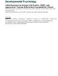 Cover page: Child Exposure to Serious Life Events, COMT, and Aggression: Testing Differential Susceptibility Theory