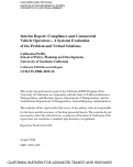 Cover page: Interim Report: Compliance and Commercial Vehicle Operators – A Systems Evaluation of the Problem and Virtual Solutions