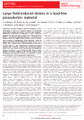 Cover page: Large field-induced strains in a lead-free piezoelectric material