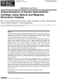 Cover page: Characterization of Human Osteoarthritic Cartilage Using Optical and Magnetic Resonance Imaging