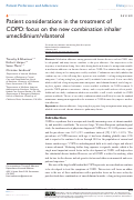 Cover page: Patient considerations in the treatment of COPD: focus on the new combination inhaler umeclidinium/vilanterol.