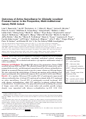 Cover page: Outcomes of Active Surveillance for Clinically Localized Prostate Cancer in the Prospective, Multi-Institutional Canary PASS Cohort.