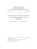 Cover page: Fatal Deception: The tobacco industry's "new" global standards for tobacco marketing