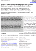 Cover page: Surface‐Grafted Biocompatible Polymer Conductors for Stable and Compliant Electrodes for Brain Interfaces