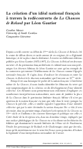 Cover page: La création d’un idéal national français à travers la redécouverte de La Chanson de Roland par Léon Gautier