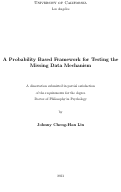 Cover page: A Probability Based Framework for Testing the Missing Data Mechanism