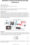 Cover page: Modulation of Polarity and Intensity with Light Architectures