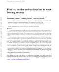 Cover page: Photo-z outlier self-calibration in weak lensing surveys