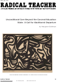 Cover page of Unconditional Care Beyond the Carceral Education State: A Call for Abolitionist Departure
