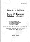 Cover page: STABILITY AND OSCILLATION ANALYSIS OF MAGNETIC MIRROR SYSTEMS WITH CONDUCTING END PLATES