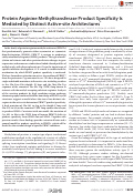 Cover page: Protein Arginine Methyltransferase Product Specificity Is Mediated by Distinct Active-site Architectures*