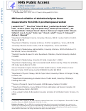 Cover page: MRI Based Validation of Abdominal Adipose Tissue Measurements From DXA in Postmenopausal Women