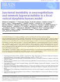 Cover page: Junctional instability in neuroepithelium and network hyperexcitability in a focal cortical dysplasia human model