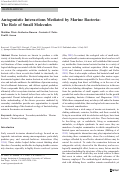 Cover page: Antagonistic Interactions Mediated by Marine Bacteria: The Role of Small Molecules