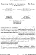 Cover page: Educating Students on Metamaterials - The Story of the EUProMeta