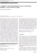 Cover page: Complexity in microbial metabolic processes in soil nitrogen modeling: a case for model averaging