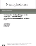 Cover page: UC Berkeley Sculpted Light in the Brain 2017 debates future technologies to communicate with the brain.