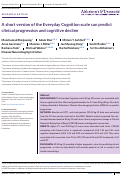 Cover page: A short version of the Everyday Cognition scale can predict clinical progression and cognitive decline