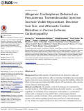 Cover page: Allogeneic cardiospheres delivered via percutaneous transendocardial injection increase viable myocardium, decrease scar size, and attenuate cardiac dilatation in porcine ischemic cardiomyopathy.