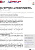 Cover page: Draft Genome Sequence of Stenotrophomonas maltophilia Strain PE591, a Polyethylene-Degrading Bacterium Isolated from Savanna Soil