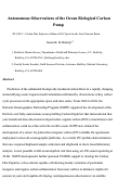 Cover page: Autonomous observations of the ocean biological carbon pump