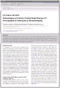 Cover page: Advantages of Colour-Coded Dual-Energy CT Venography in Emergency Neuroimaging