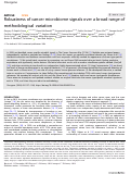 Cover page: Robustness of cancer microbiome signals over a broad range of methodological variation.