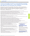 Cover page: The threat of the COVID-19 pandemic on reversing global life-saving gains in the survival of childhood cancer: a call for collaborative action from SIOP, IPSO, PROS, WCC, CCI, St Jude Global, UICC and WHPCA.