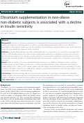 Cover page: Chromium supplementation in non-obese non-diabetic subjects is associated with a decline in insulin sensitivity.