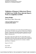 Cover page: Validation of Daganzo's Behavioral Theory of Mult-Lane Traffic Flow: Interim Report