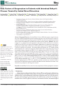 Cover page: Risk Factors of Reoperation in Patients with Intestinal Behçets Disease Treated by Initial Bowel Resection.