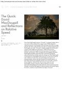 Cover page of The Quick: David MacDougall and Reflections on Relative Speed